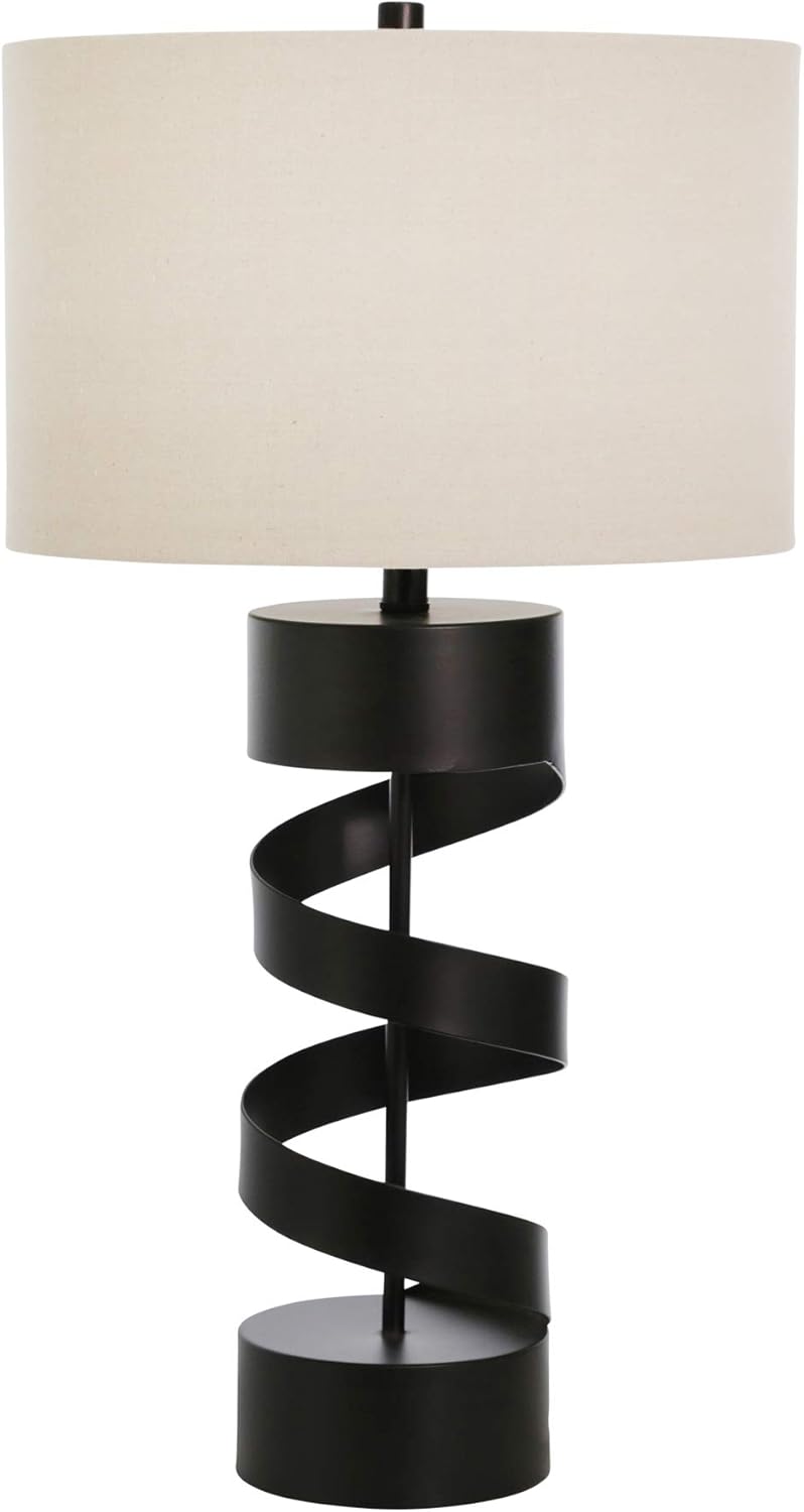 Lámpara de mesa en espiral de metal