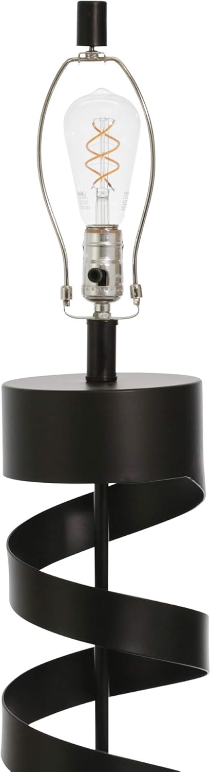 Lámpara de mesa en espiral de metal