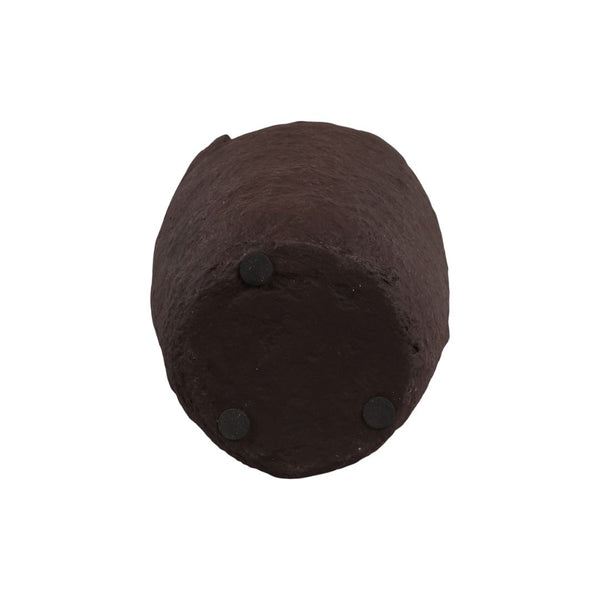 Jarrón decorativo con asas de papel maché color marrón oscuro – 26"