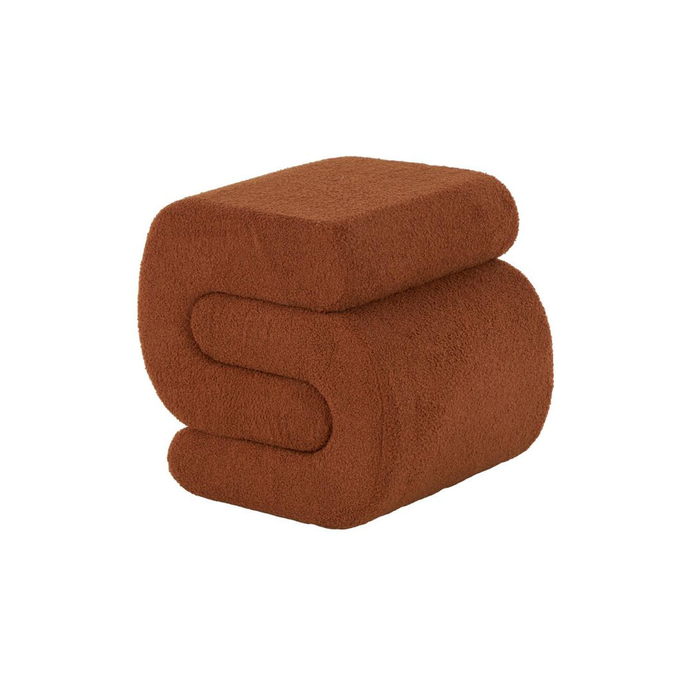 Ottoman decorativo S-shape en tela color cobre