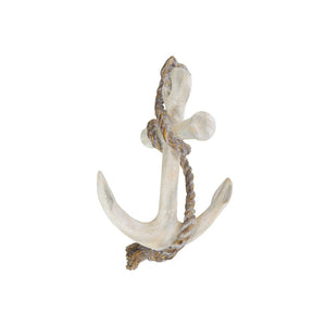 Escultura decorativa de ancla náutica envejecida con cuerda