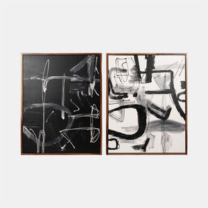 Obra Contemporánea Pintada a Mano negro