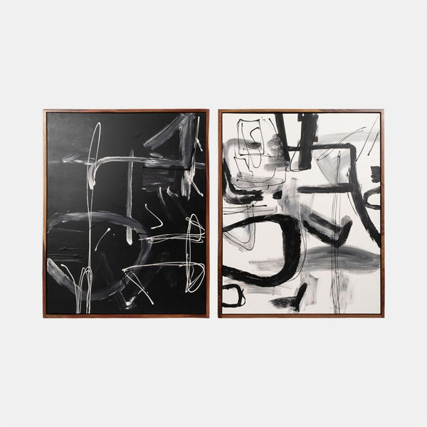 Obra Contemporánea Pintada a Mano negro