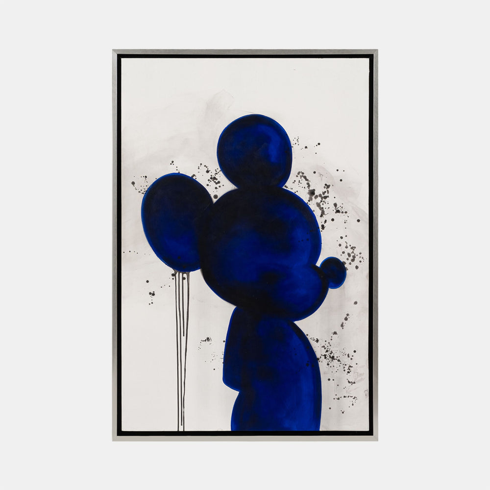 Mouse pintado a mano, azul