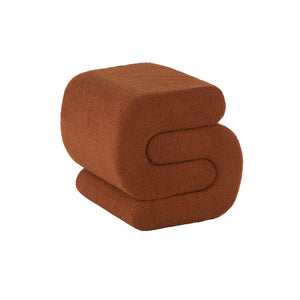 Ottoman decorativo S-shape en tela color cobre