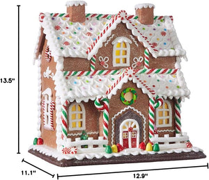 Casa de pan de jengibre iluminada Kringle Candy