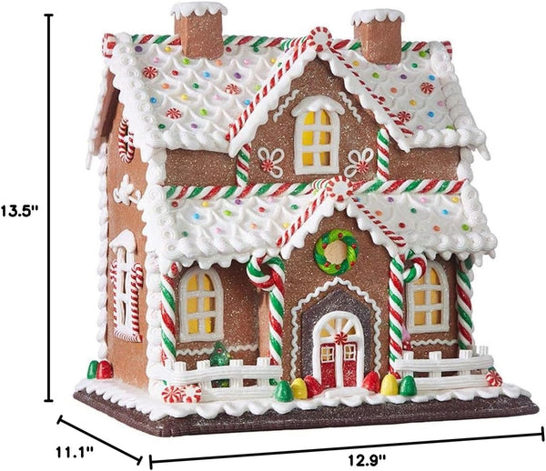 Casa de pan de jengibre iluminada Kringle Candy