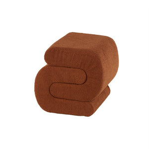 Ottoman decorativo S-shape en tela color cobre