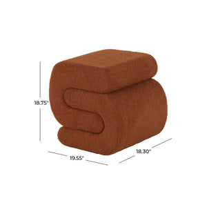 Ottoman decorativo S-shape en tela color cobre