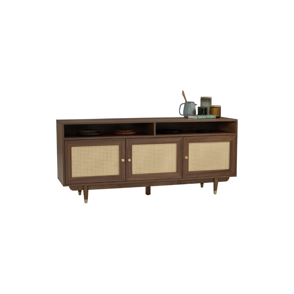 Sideboard Royston 1.8M en roble malayo y ratán natural
