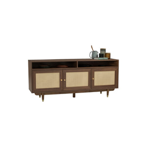Sideboard Royston 1.8M en roble malayo y ratán natural