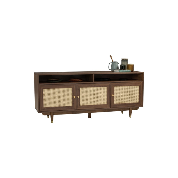 Sideboard Royston 1.8M en roble malayo y ratán natural