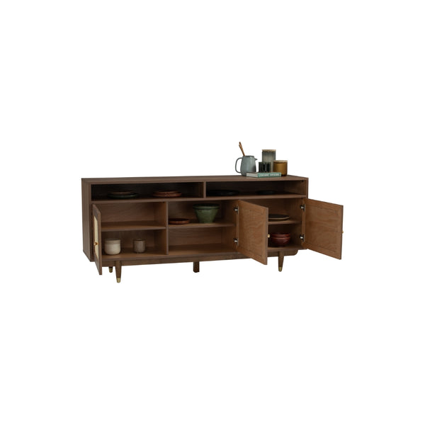 Sideboard Royston 1.8M en roble malayo y ratán natural