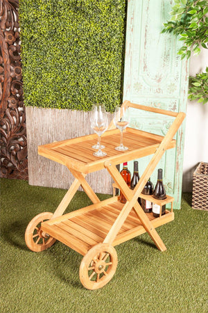 Carrito de bar con ruedas y asa