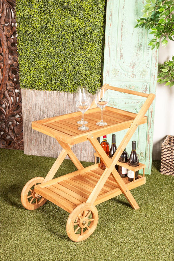 Carrito de bar con ruedas y asa