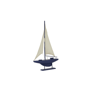 Velero Decorativo de Madera Azul Oscuro