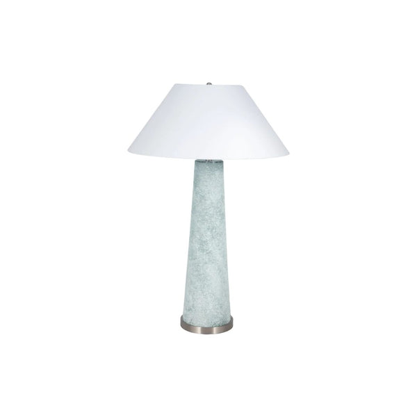 Lámpara de mesa de vidrio esmerilado azul – 38"