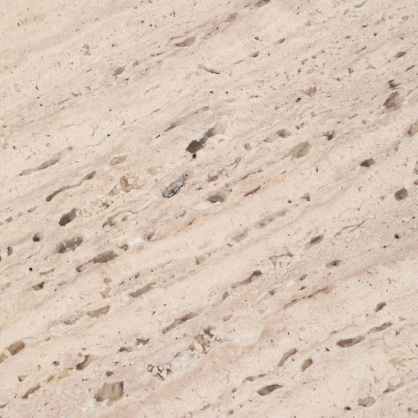 Mesa auxiliar Grenoble de madera y travertino — 25″ / Accent Table