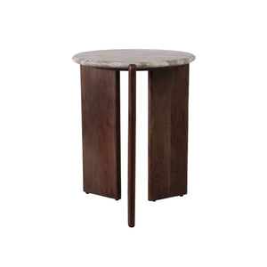 Mesa auxiliar Somerset de mármol negro y madera 20"