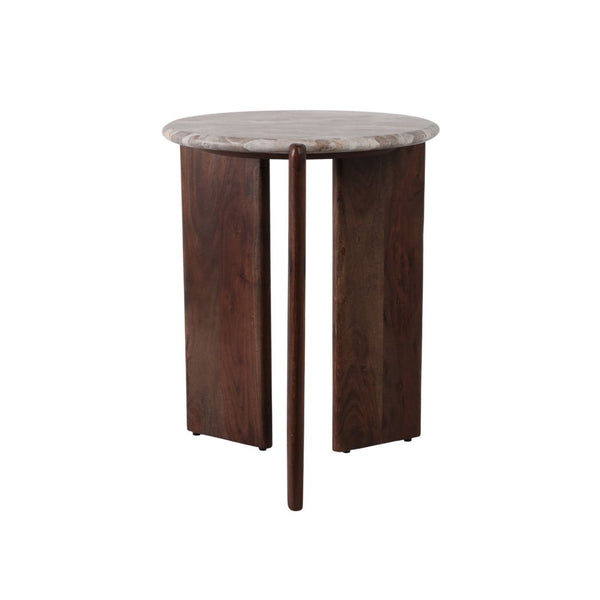 Mesa auxiliar Somerset de mármol negro y madera 20"