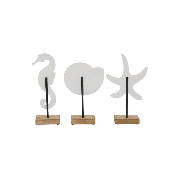 Escultura decorativa marina blanca – Set de 3 piezas