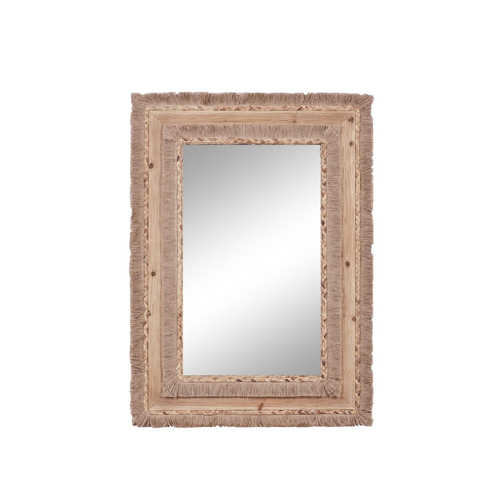 Espejo mural de madera marrón Natural Grain 26″ × 36″