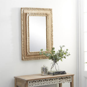 Espejo mural de madera marrón Natural Grain 26″ × 36″