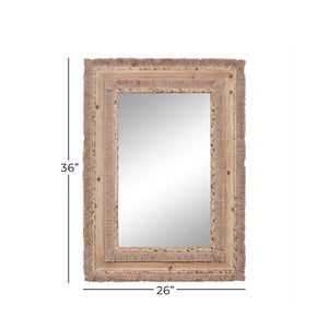 Espejo mural de madera marrón Natural Grain 26″ × 36″