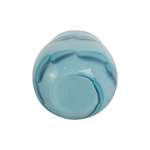 Jarrón decorativo de vidrio con patrón de cuentas color azul