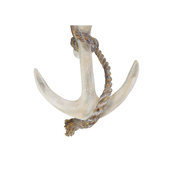 Escultura decorativa de ancla náutica envejecida con cuerda