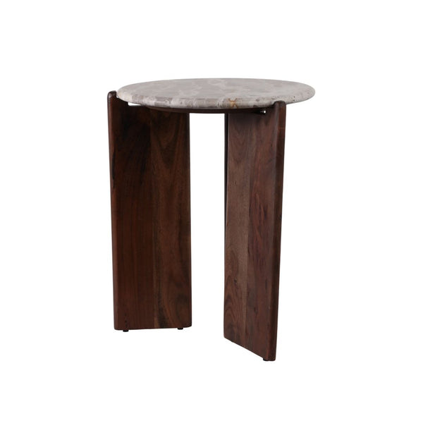 Mesa auxiliar Somerset de mármol negro y madera 20"