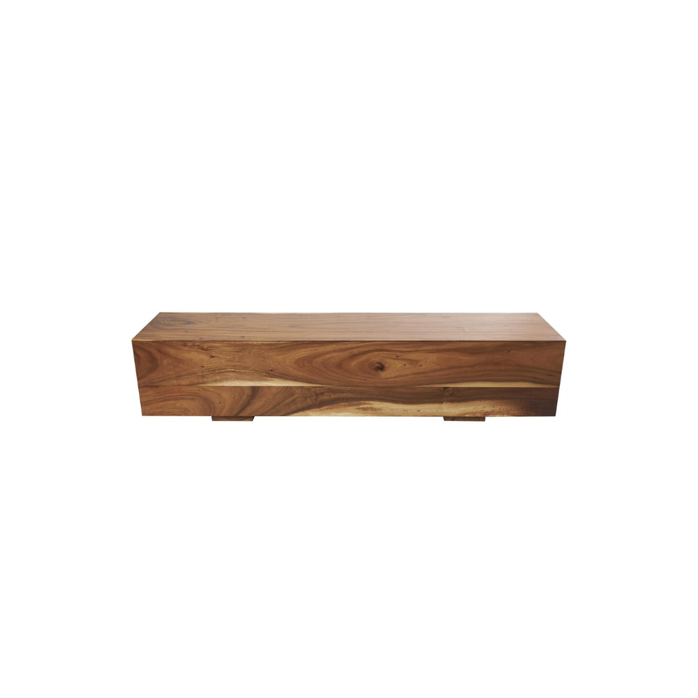 Banco de Madera Maciza con Base Elevada
