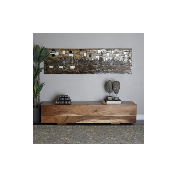 Banco de Madera Maciza con Base Elevada