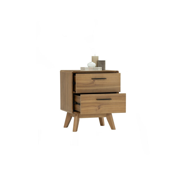 Mesa de noche Toronto con 2 gavetas en walnut Tennessee