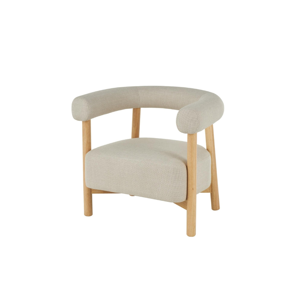Butaca decorativa curva tapizada estilo orgánico moderno
