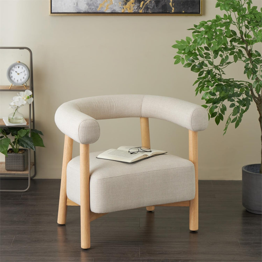 Butaca decorativa curva tapizada estilo orgánico moderno