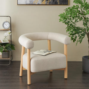 Butaca decorativa curva tapizada estilo orgánico moderno
