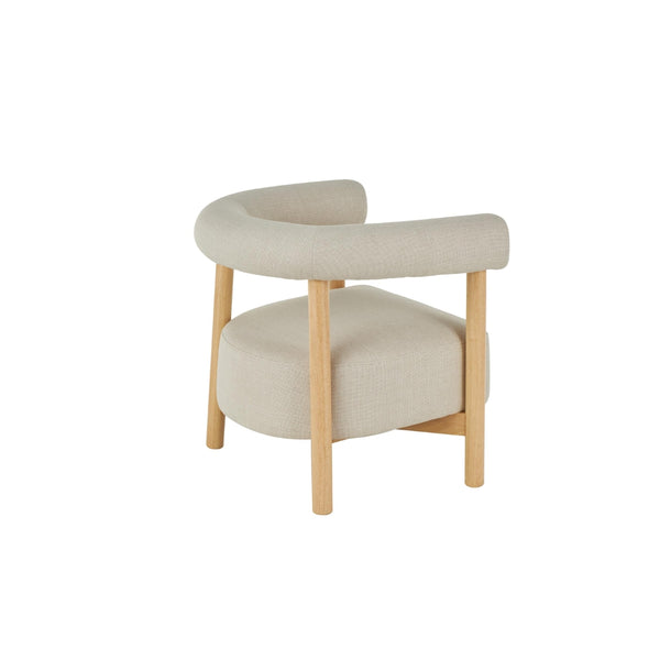 Butaca decorativa curva tapizada estilo orgánico moderno