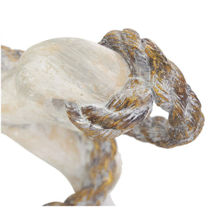 Escultura decorativa de ancla náutica envejecida con cuerda