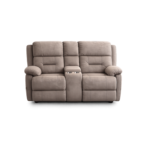 Reclinable Manual con Consola Central Color Gris Taupe