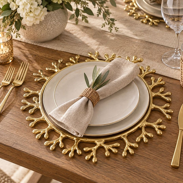 Berries Frame Charger(Plato) Gold