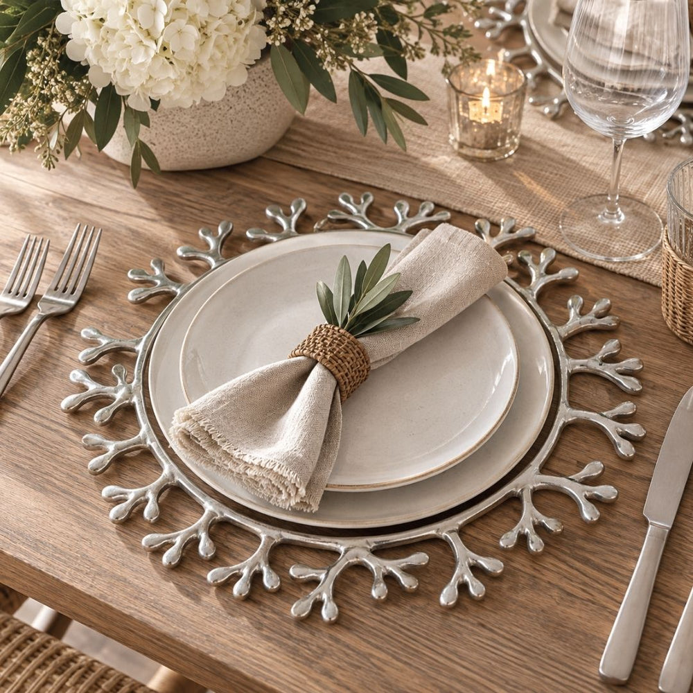 Berries Frame Charger(Plato)Silver