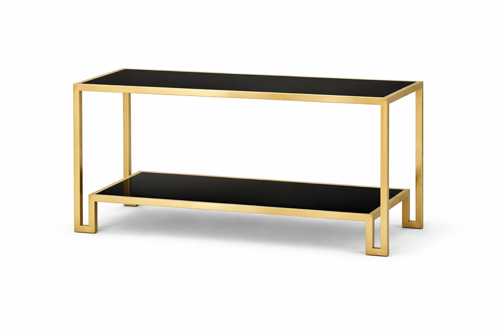 Mesa consola dorada