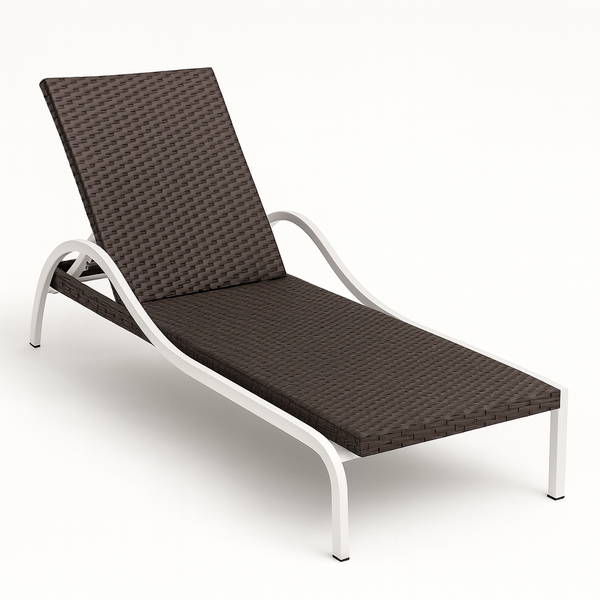Chaise lounge Marrón con brazos blanco