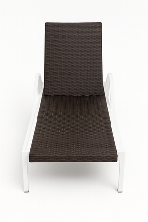 Chaise lounge Marrón con brazos blanco