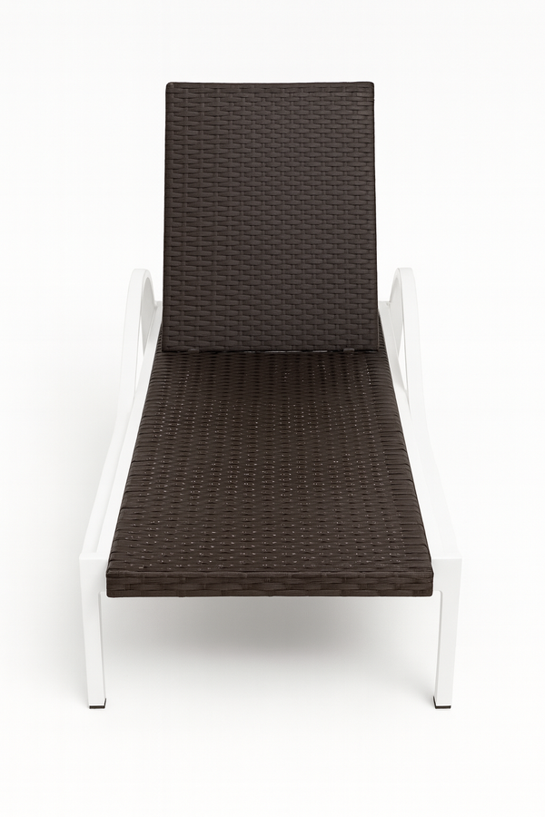 Chaise lounge Marrón con brazos blanco