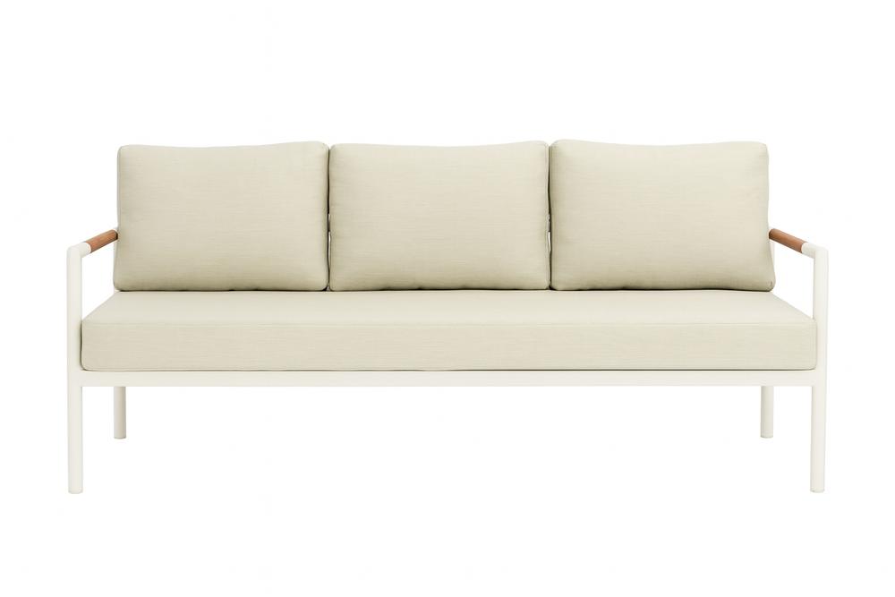 Sofá Moderno de Exterior con Brazos en Madera