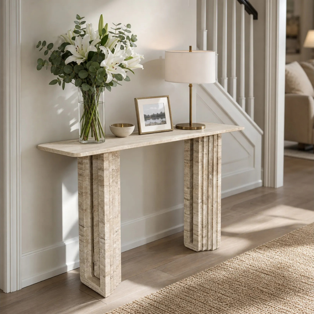 Mesa Consola Canapé Travertine