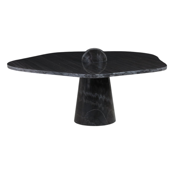 Mesa de centro de marmol Apolline de 36" con perola negra