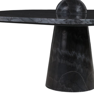 Mesa de centro de marmol Apolline de 36" con perola negra